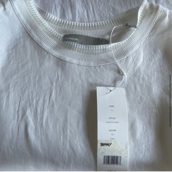 NWT Vince Optic White Shell Crew Neck Tank - Picture 6 of 6